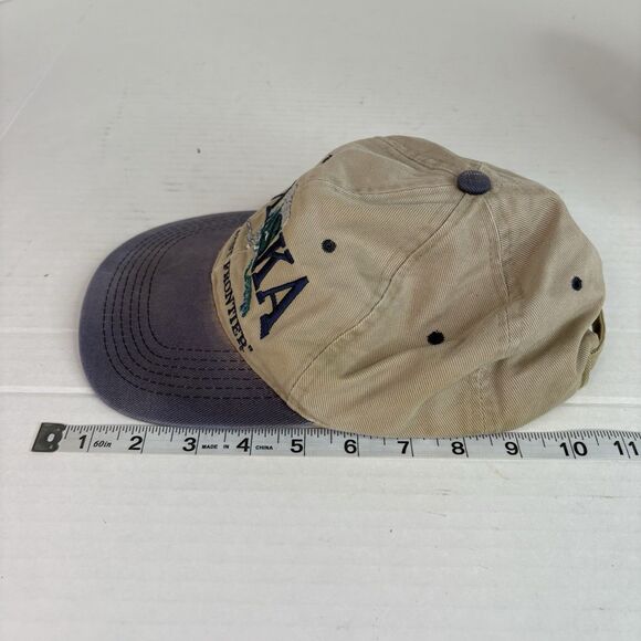 Retro Alaska Adjustable Hat, Beige, Embroidered State The Last Frontier, - Picture 7 of 7